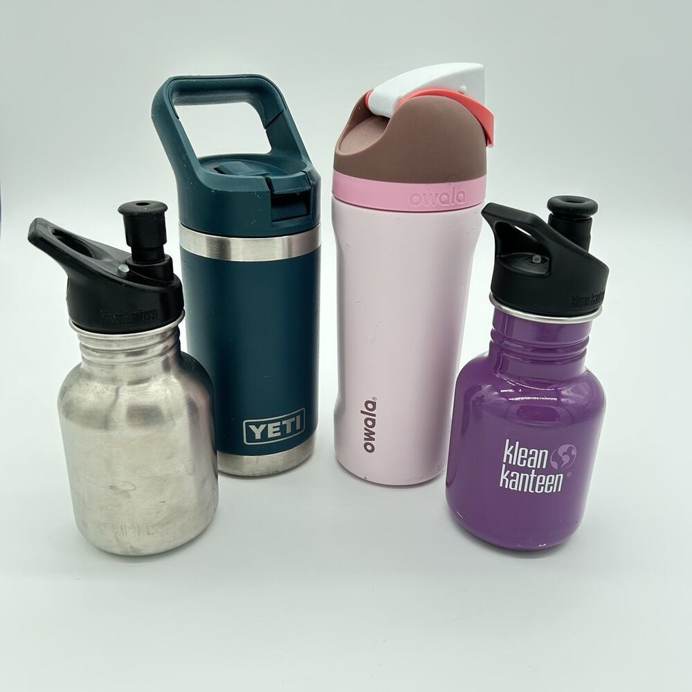 Klean Kanteen Owala Yeti Kids Stainless Steel Water Bottles Lot Sport Cap